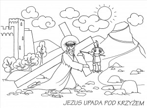 Stacja III - Jezus 1x upada pod krzyżem